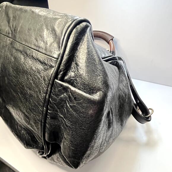 Chloe Ethel Black and Gold Satchel - Picture 9 of 12